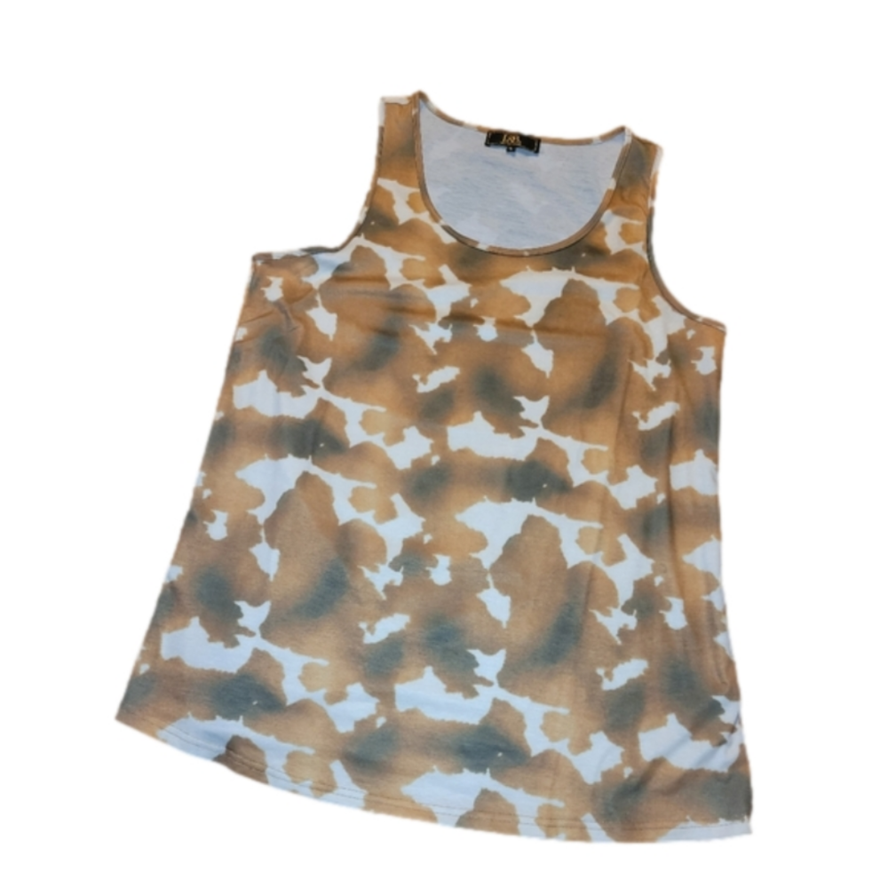 L&B printed cream and tan tanktop - Large